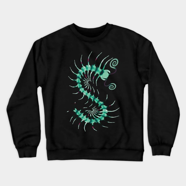 Inverted Colors Green Centipede Crewneck Sweatshirt by IgorAndMore